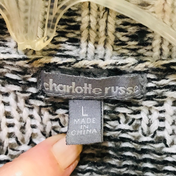 Charlotte Russe Duster Cardigan Aztec Black White - Picture 5 of 6